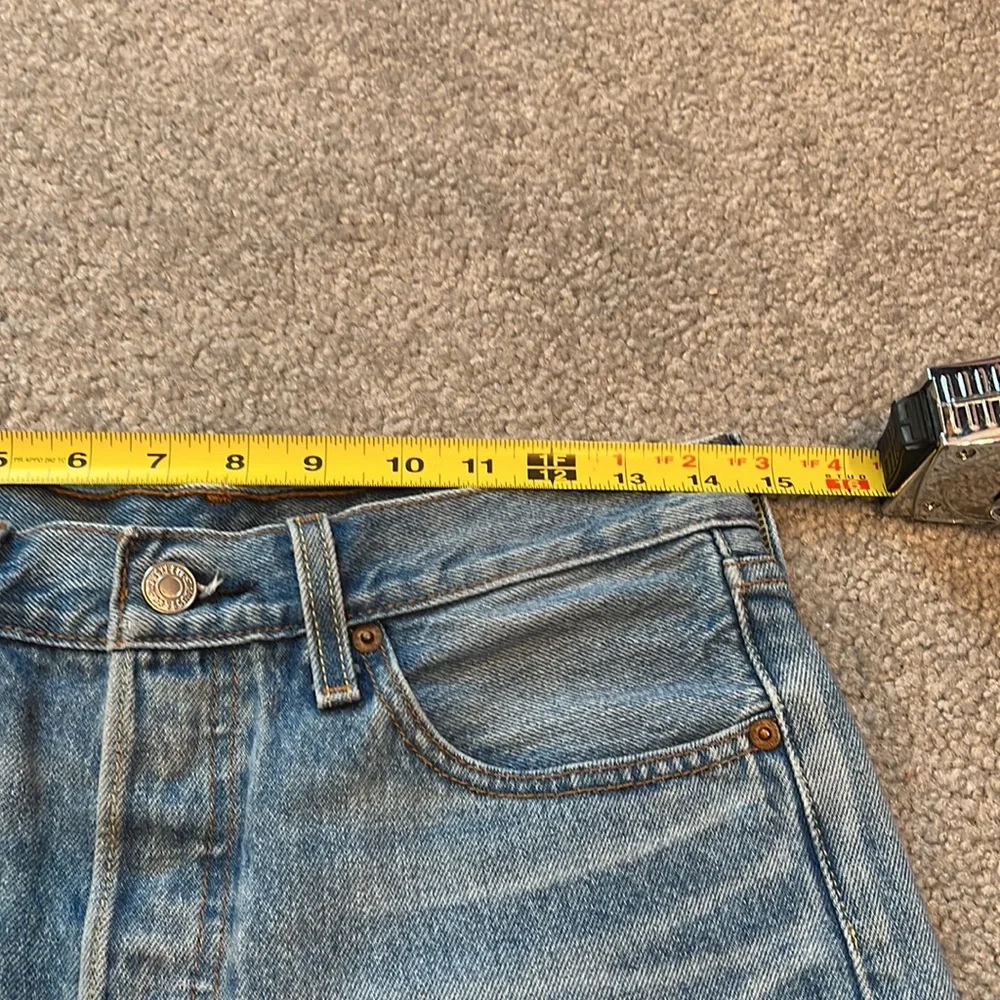 Levi’s High Waisted Frayed Hem Denim Shorts